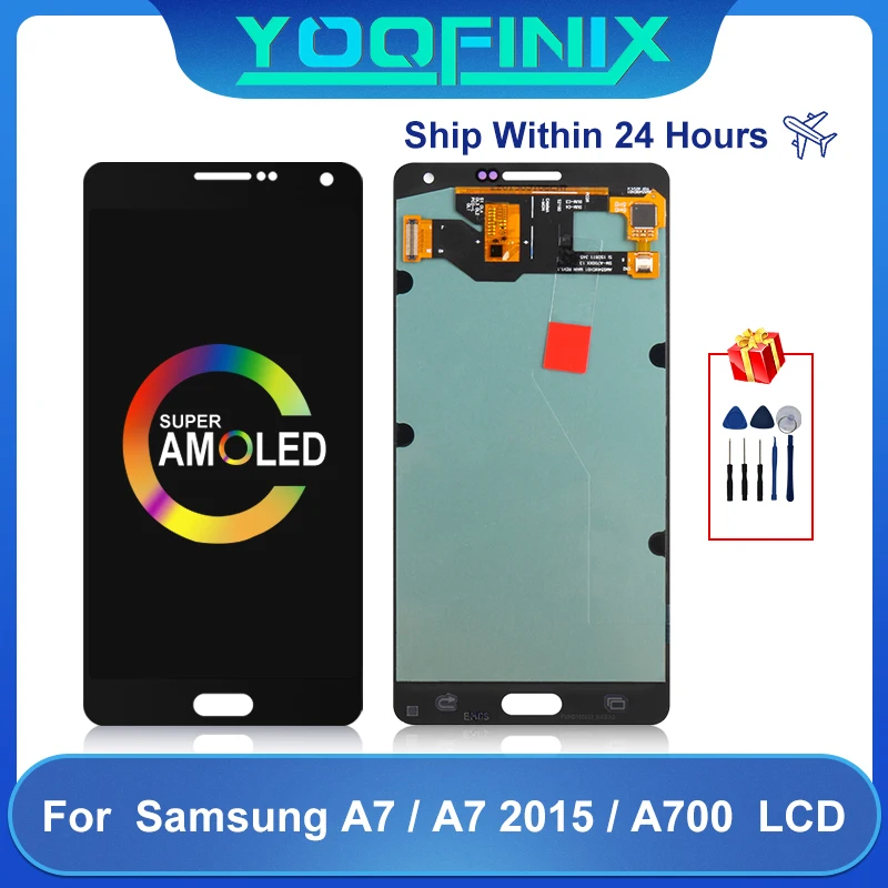 ЖК-дисплей AMOLED для Samsung Galaxy A7 2015 A700F A700FD A700K A700L A700X сенсорный экран дигитайзер