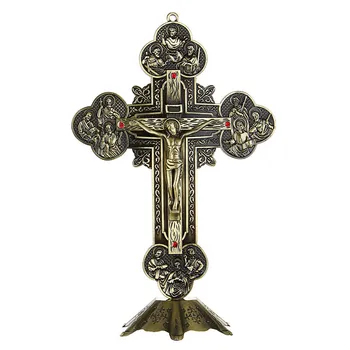 

Church Relics Figurines Crucifix Jesus Christ On The Stand Cross Wall Crucifix Antique Chapel Home Decor Accessories
