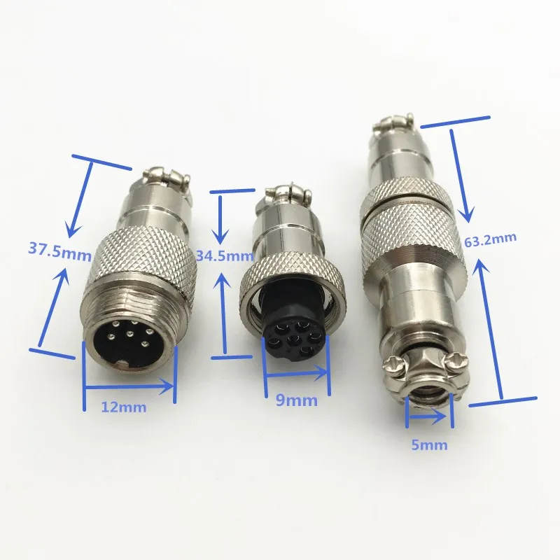 1 комплект GX12 XLR 2 3 4 5 6 контактный стыковочный разъем штекер гнездо 12 мм Панель