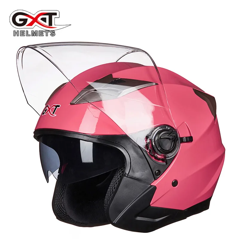 GXT шлем мотоциклетный шлем Мужской электрический автомобиль с двойными линзами половина шлем женский летний сезон полупокрытая Защитная шляпа