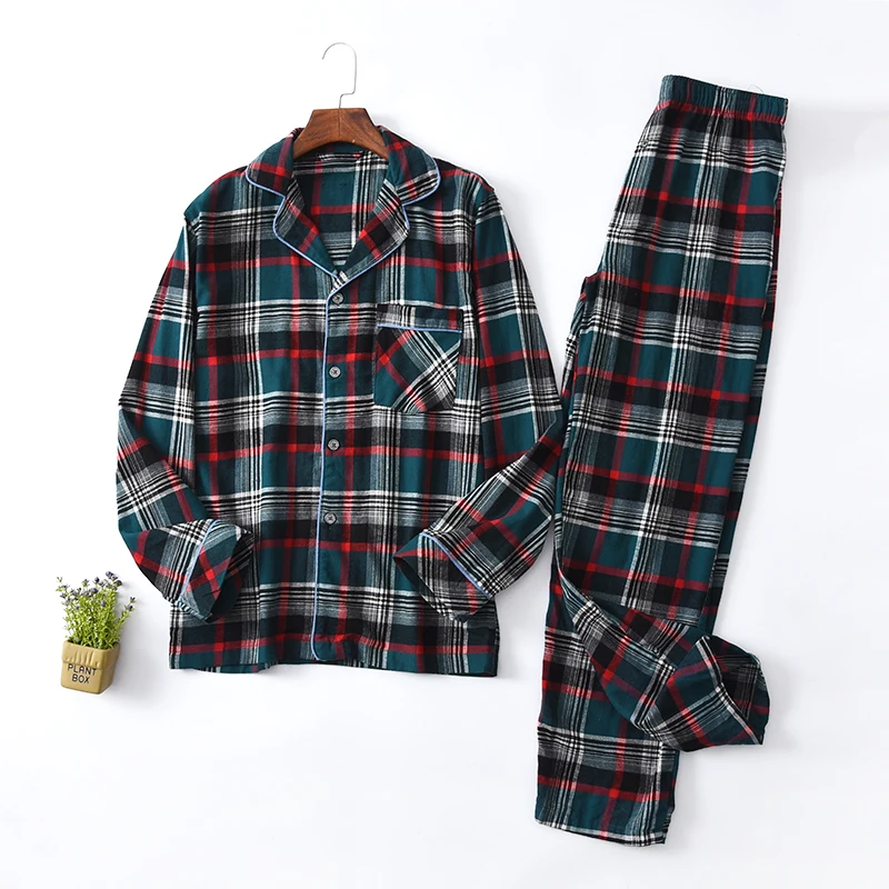 

Winter men fashion loose plus size flannel fabric casual pajama set male trendy color soft comfortable cotton lounge sleepwear
