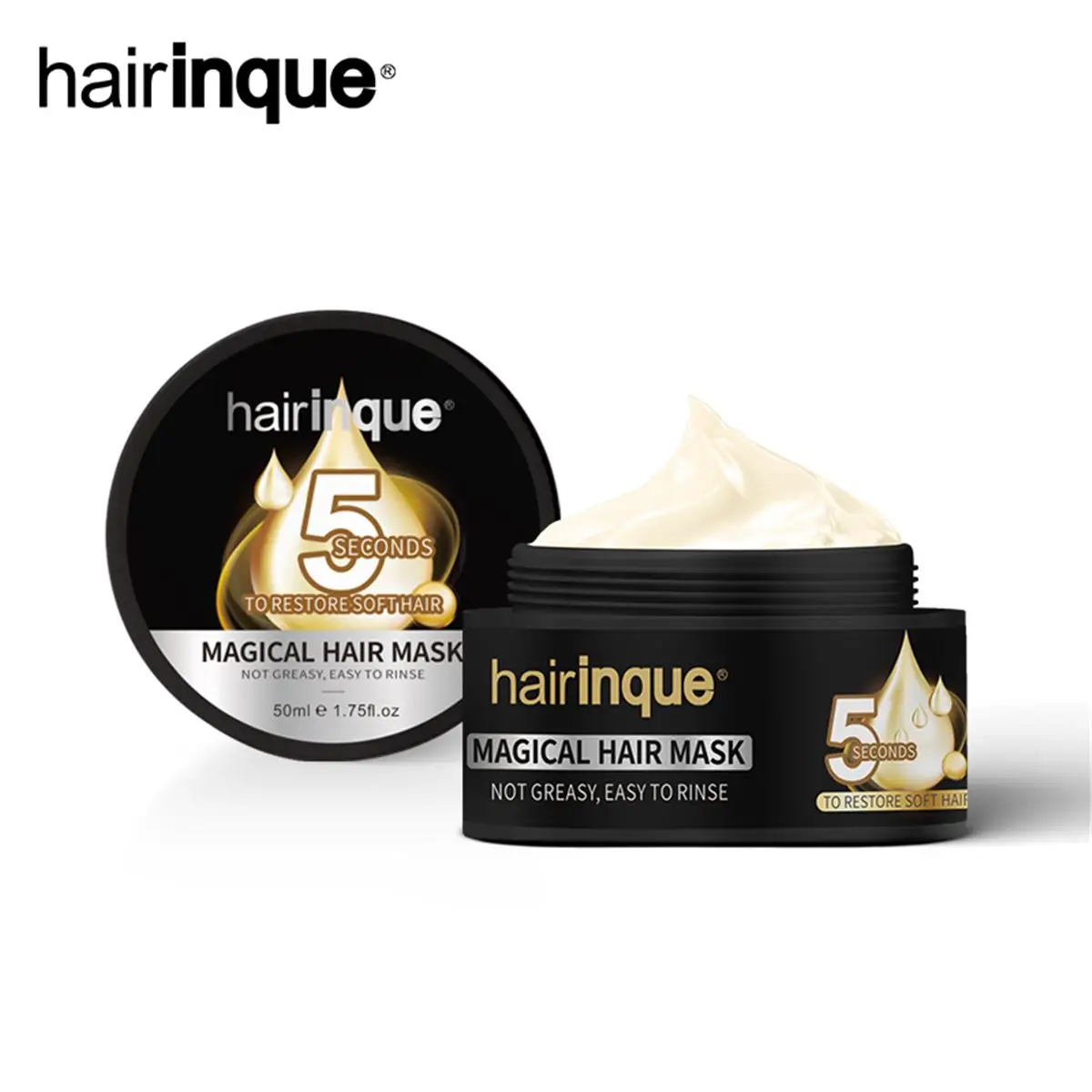 HAIRINQUE, 50 мл, волшебная маска для волос, увлажняющая, Питательная, 5 секунд, восстанавливающая повреждения волос, восстанавливающая, мягкая, маска для ухода за волосами