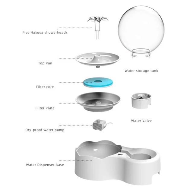 2.3L Automatic Cat Water Fountain With Faucet Dog Water Dispenser Transparent Filter Drinker Pet Sensor Auto Drinking Feeder 6