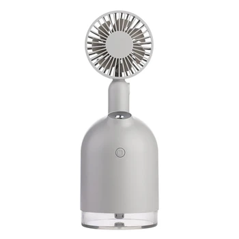 

2000 Mah Battery Fan With Air Humidifier Usb Aroma Essential Oil Diffuser Portable Table Fan Gray