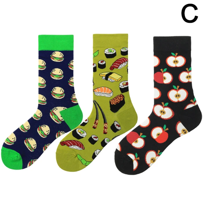 Набор из 3 женских инновационных носков Burger Avocado Funky fуд серия Happy Socks Новинка KS