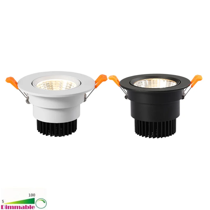Dimmable AC85V-265V 5W 7W 9W 12W 15W 18W 25W 30W CREE COB Downlight LED Recessed Ceiling Lamp Spot Light For Home Lighting white downlights