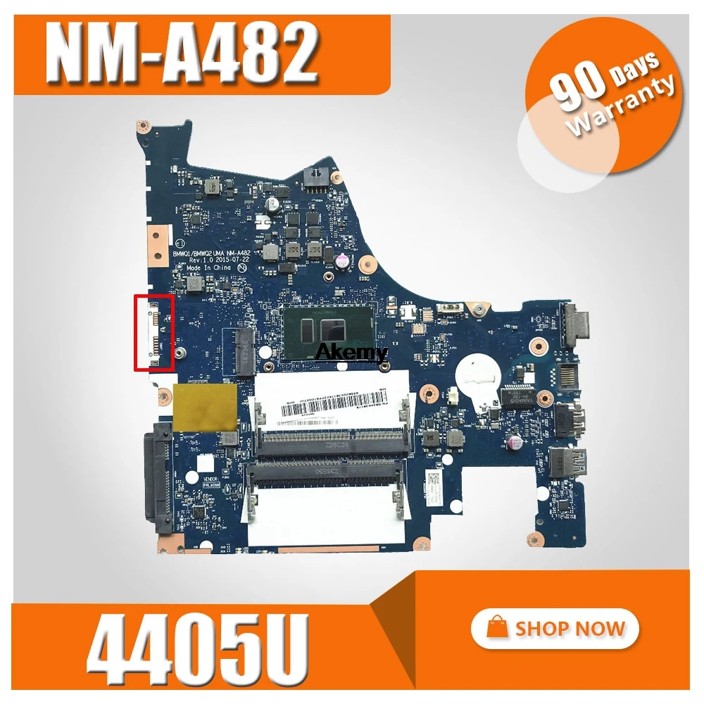 

Free shipping tested New FOR Lenovo Ideapad 300-15isk BMWQ1 BMWQ2 NM-A482 notebook motherboard mother board with 4405U CPU