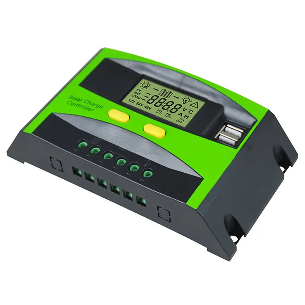12/24V Солнечный контроллер с lcd-дисплеем Панели солнечные работы Dual usb-регулятор Выход зарядное устройство солнечные авто с ЖК-дисплеем