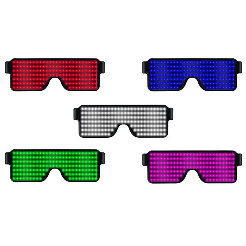 Led USB приложение для быстрого использования игрушек DIY щит Рождественский язычный концертный светящийся светильник Bluetooth вечерние очки вспышки светящиеся управляемые солнечные очки