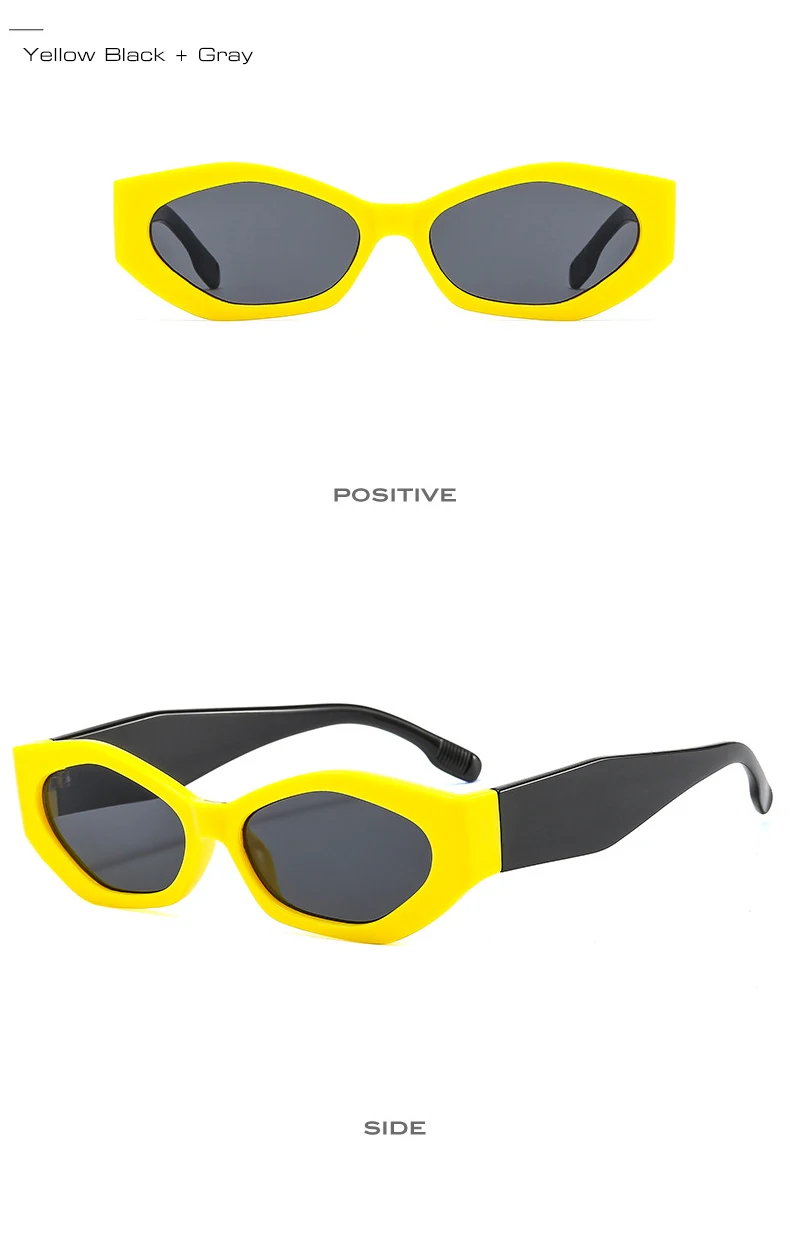 oversized square sunglasses SO&EI Ins Popular Fashion Polygon Cat Eye Women Sunglasses Retro Colorful Oval Eyewear Shades UV400 Men Trending Sun Glasses coach sunglasses