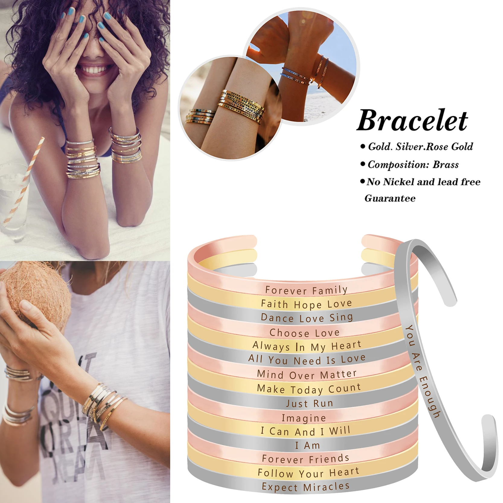 Браслет на запястье для женщин и девушек вдохновляющая Дружба | Украшения