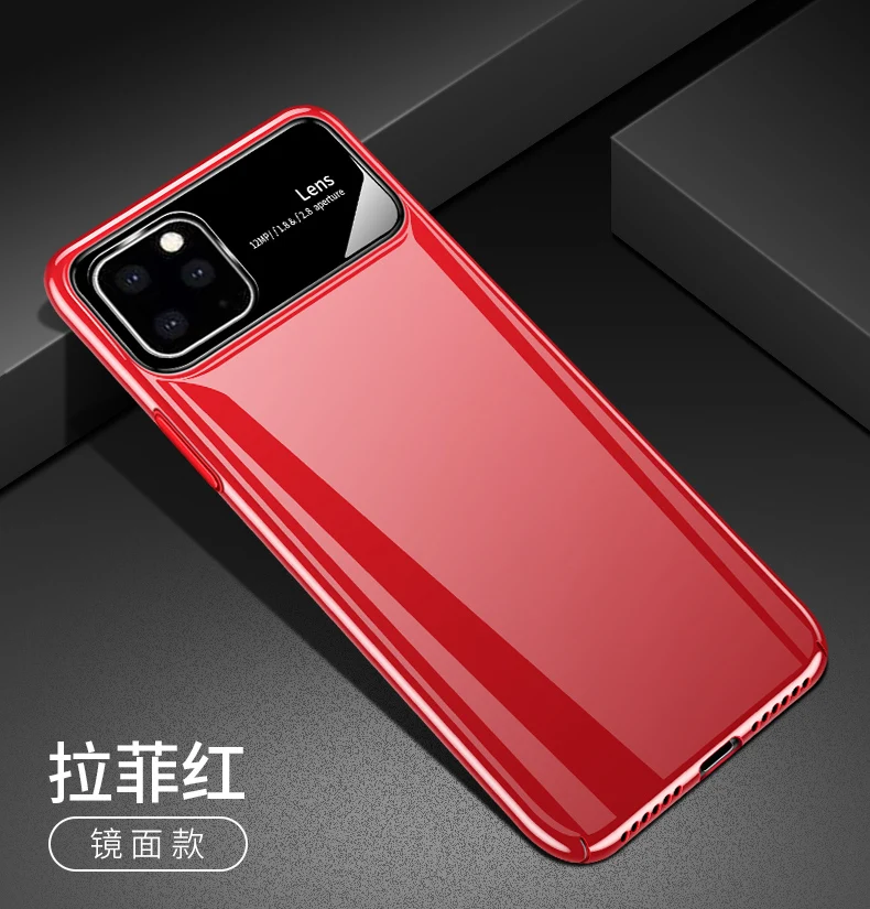 red Для Apple iphone 11 чехол Роскошный Матовый Жесткий ПК+ Закаленное стекло Защитная задняя крышка чехол для iphone 11 Pro Max iphone 11 11pro - Цвет: red