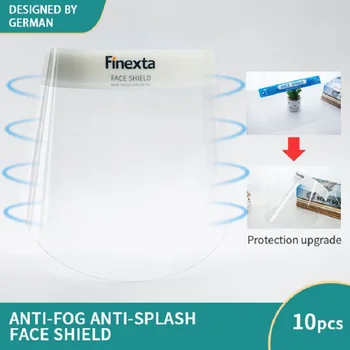 

Finexta 10/Pcs Anti-Droplet Face Shield High Transparent Full Face Protective Visor Both Side Anti-Splash Splash-proof Oil Mask