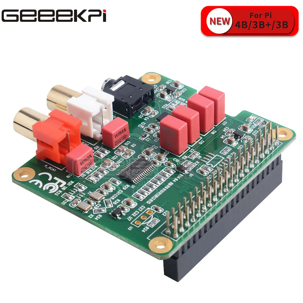 Плата расширения GeeekPi Raspberry Pi 4 Model B DAC PCM5122 HIFI аудио модуль для 4B/3B +/3B/2B|Аксессуары демонстрационных стендов| |