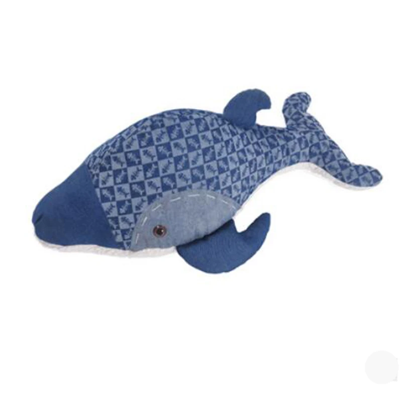Blue whale pillow gift high-end denim home sofa pillow shop decoration denim whale