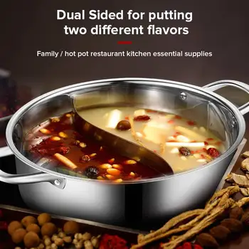 

28/30/32cm Stainless Steel Hot Pot Cooking Pots Steam Pot Thicken Double Boiler Steamer Induction Cooker Steaming Pot Soup Pot