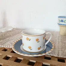 Holaroom wzór kwiatowy ceramiczne herbata mleczna kubek do picia kawy kubek praktyczne filiżanka do kawy ze spodkiem trwałe zestaw filiżanek kuchenne naczynia do picia tanie i dobre opinie CN (pochodzenie) Filiżanka kawy i Spodek Zestawy Porcelany KG19U- Ekologiczne Puchary spodki