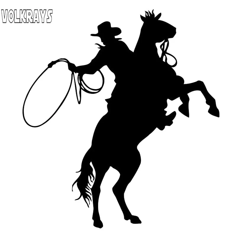 Volkraysm Personality Car Sticker Cowboy Accessories Reflective Waterproof Sunscreen Vinyl Decal Black/Silver 15cm*13cm | Автомобили и