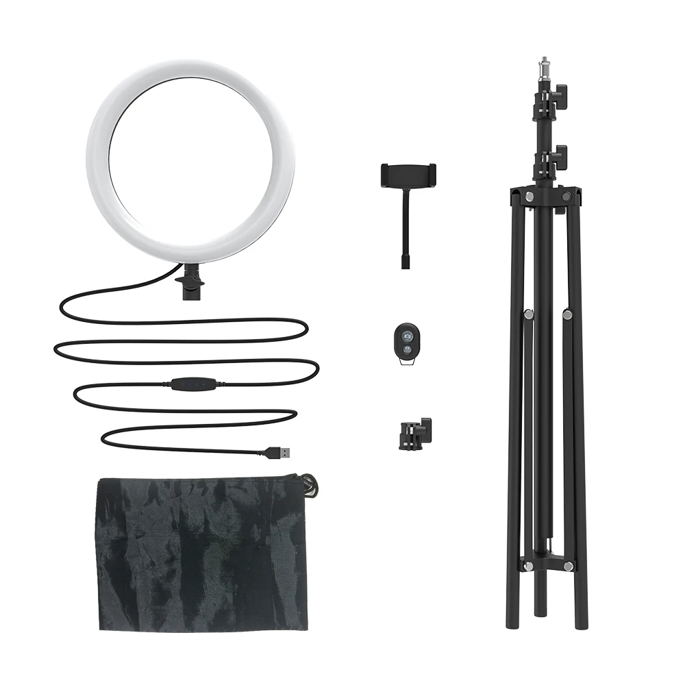 BlitzWolf 10inch Dimmable LED Ring Lamp Selfie Ring Light with Tripod USB Selfie Lights Photography lighting for Makeup Youtube
