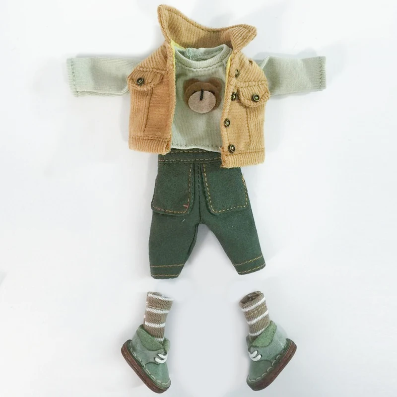 Ob11 детская одежда глина GSC BJD с длинными рукавами+ пальто+ брюки+ носки+ обувь Кукла одежда костюм аксессуары