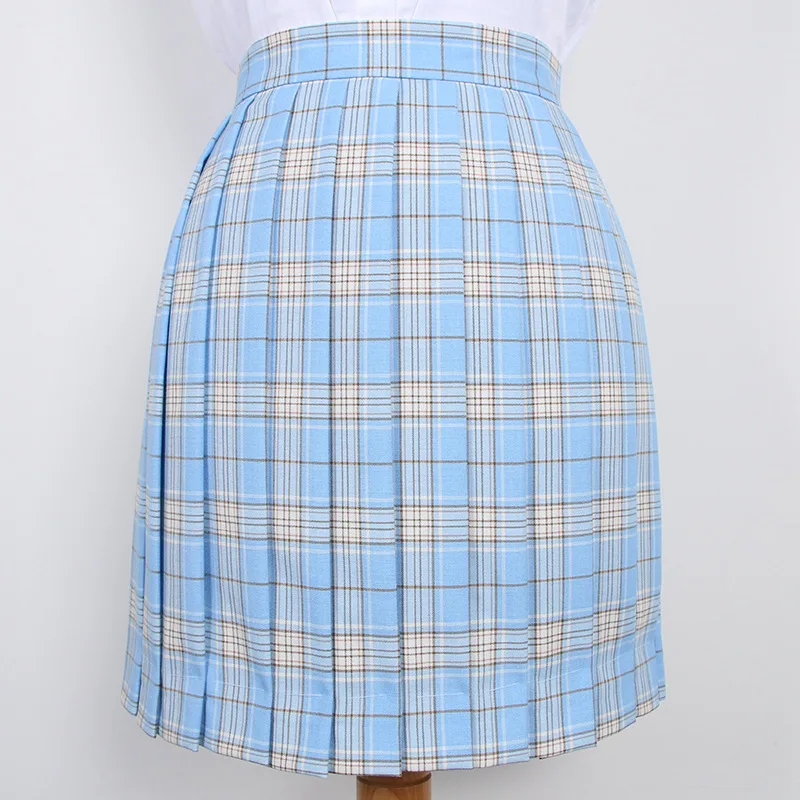 

Sky Blue Anime Cosplay School Uniform JK Student Girls Pleated Skirt Girls High Waist Pleated Skirts