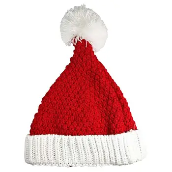 

Adult Christmas hat 2021 autumn and winter Santa Claus knitted woolen hat Halloween gift woolen hat men and women earmuff hats