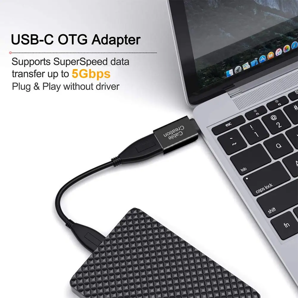 USB-C-адаптер USB 3,0, адаптер usb type C(папа)-USB 3,0 A(мама), поддержка функции OTG, совместим с MacBook/Pro