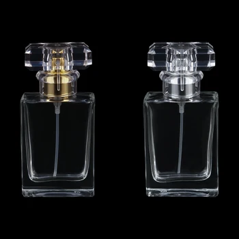 

30ml custom logo rectangular bayonet perfume bottle, aluminum sprinkler, transparent glass bottle, empty bottle