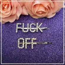 Популярный модный Заколки для волос босоножки на высоком каблуке Blingbling, слово, заколки "фак ВЫКЛ" 2 шт./компл. смешно сказать слова Hairslide уникальные украшения для волос