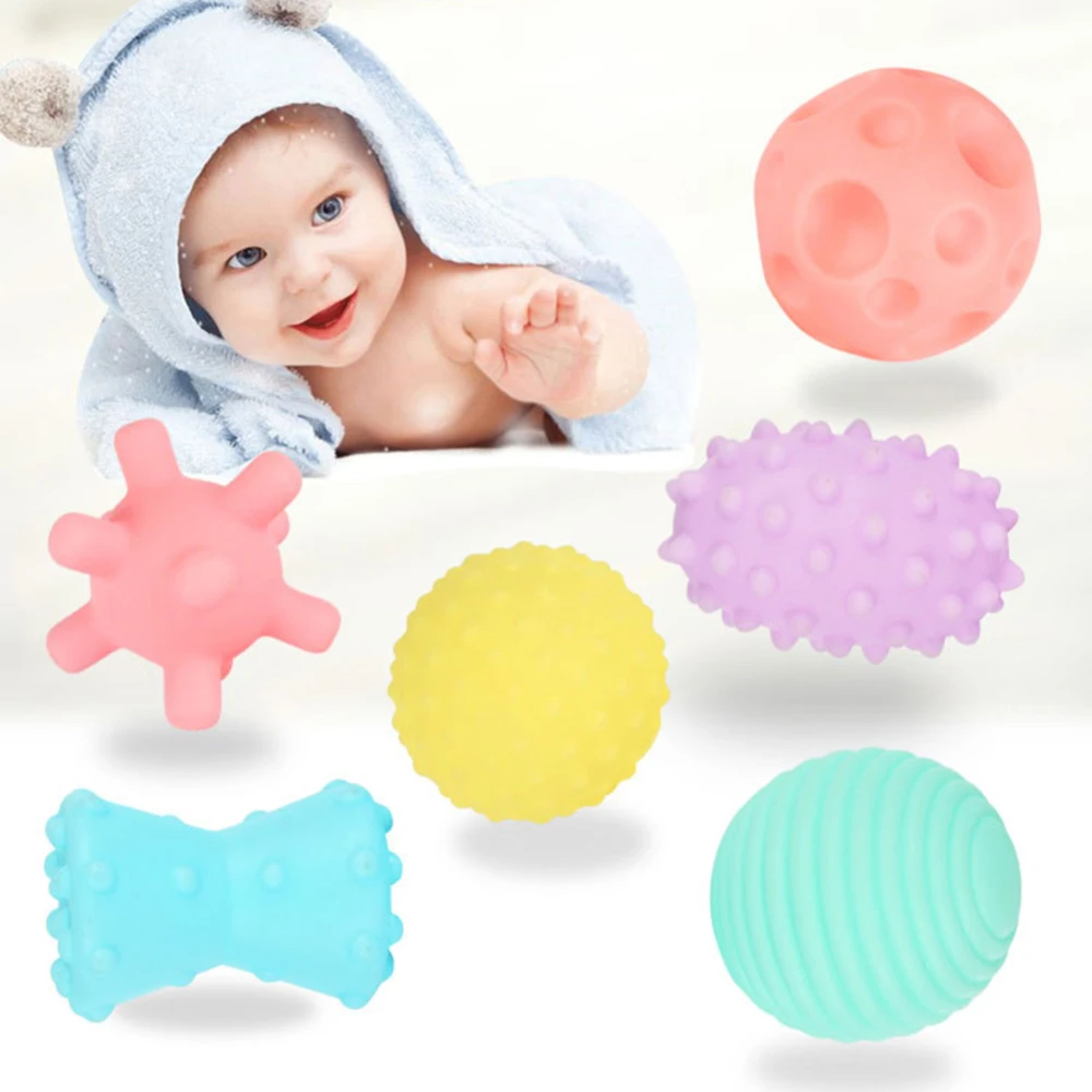 6 шт. резиновые игрушки для купания водные шарики для ваны Рождественские образовательные подарки Мягкий шар детские игрушки для детского