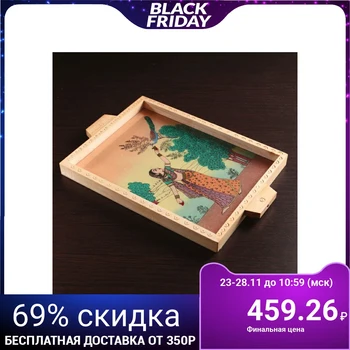 

Tray "Fairy Tale" wood, textiles, sand, glass 36x24x2.5 cm 4206026