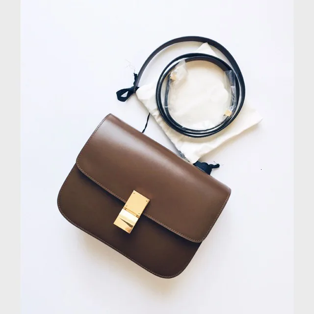 

Small Square Genuine Leather Single Shoulder Messenger Concise Woman