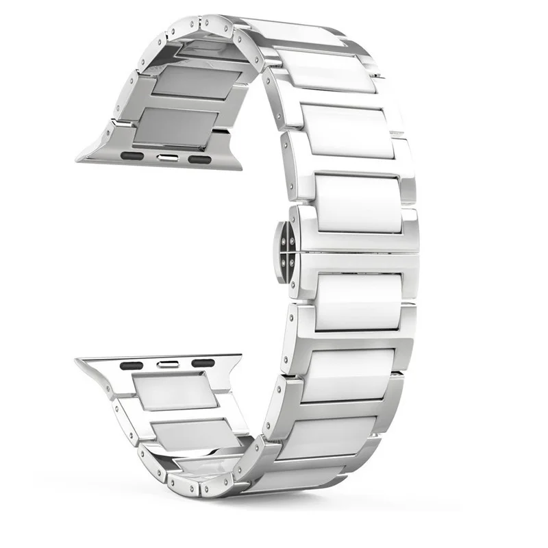 SILVER Браслет correas для apple watch 42 44 мм ремешок для iwatch i watch band Series 5 4 3 2 38 мм 40 мм Ремешки для наручных часов - Цвет ремешка: SILVER