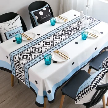 

Modern Luxury Tablecloth Fabric Rectangular Dining European Table Cloth Geometric Outdoor Banquet Mantel Mesa Room Decor EB50ZB