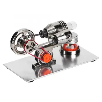 

Hot Air Stirling Engine Motor Miniature Steam Power Physics Toy Lab Teaching Model Silver Ladder Bridge Swing