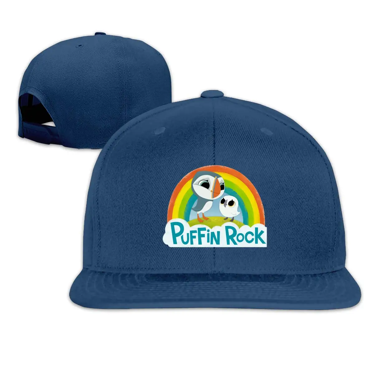 Мужская и Женская Спортивная Кепка Puffin Rock Design с плоским козырьком, регулируемая, унисекс, темно-синий цвет