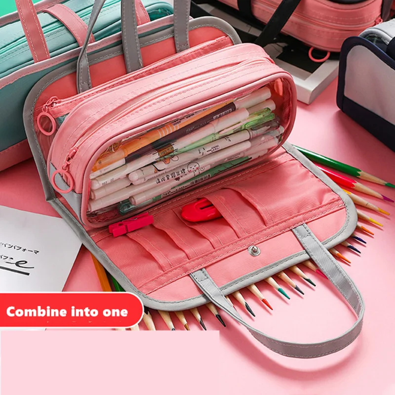 

Pencil Case Portable Large-capacity Cosmetic Case Pen Box Wash Bag School Supplies Multifunctional Waterproof Student Stationery