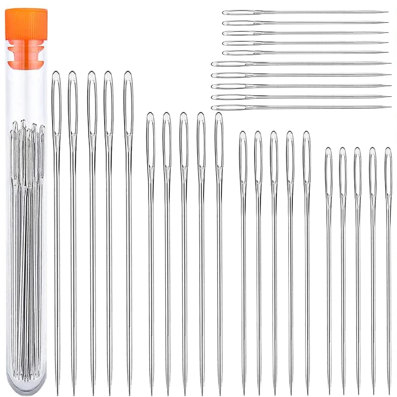 LMDZ 23 PCS Large Eye Sewing Needles Sewing Stitch Needle Yarn Knitting  Needles Hand Stitching Needle Fabric Cross Stitch Needle - AliExpress