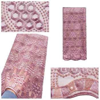 

Lilac Tulle Fabric Lace High Quality Latest African Lace 2020 Wedding Fabric Swiss Lace French Lace Material for African Women
