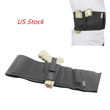 

Adjustable Belly Band Holster Concealed Carry with Magazine Pouch & 2 Elastic Straps Fits Glock Sig Sauer