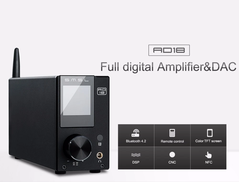 Новый Hi-Fi аудио стерео усилитель AD18 с Bluetooth 4 2 поддерживает Apt-X USB DSP полный