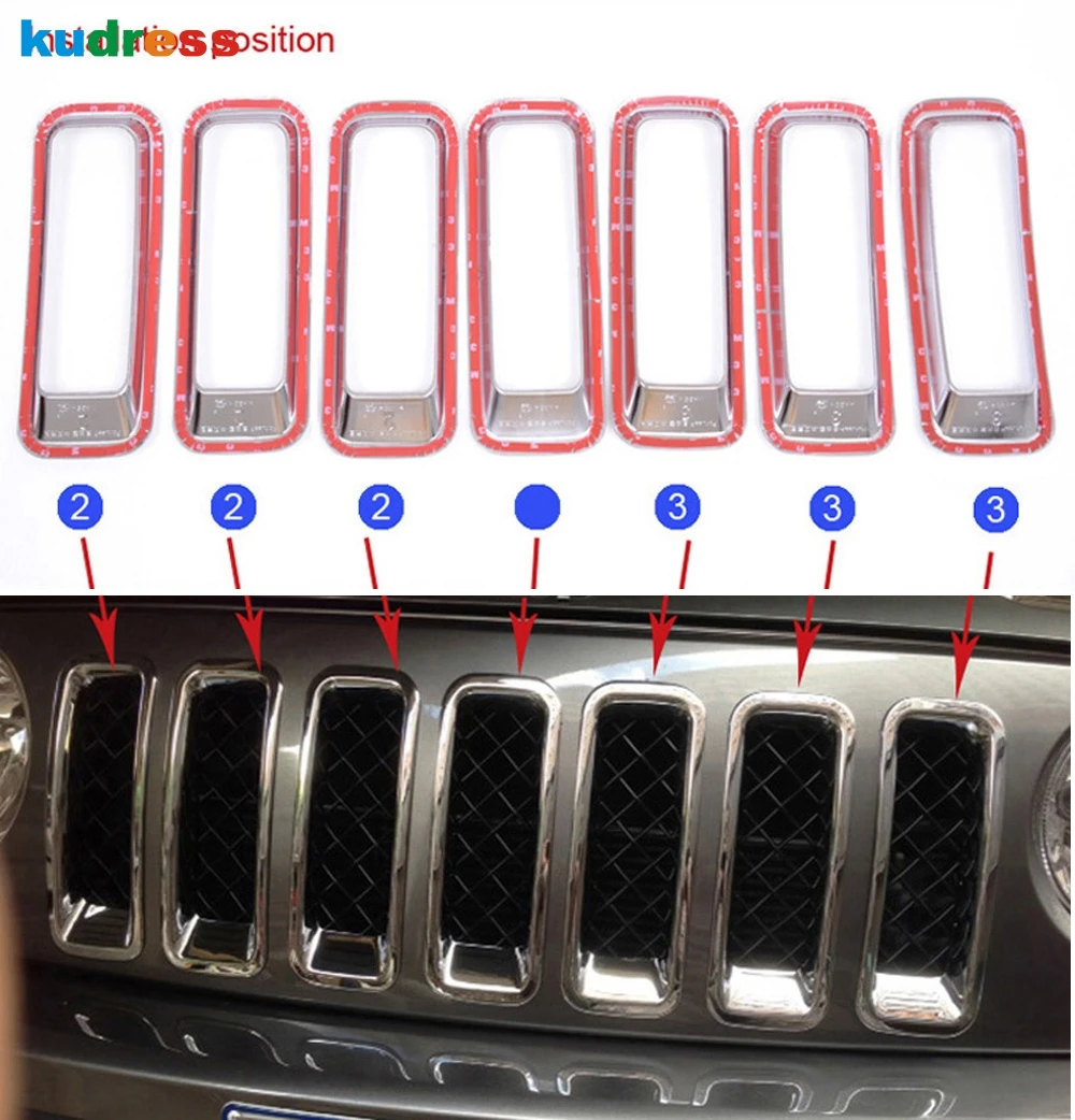 For Jeep Patriot 2011 2012 2013 2014 ABS Chrome Front Center Grille