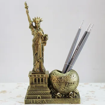 

Nostalgic Retro Heart Miniature Model Vintage Statue Of Liberty Sculpture Pen Holder Decoration Crafts Home Decor Ornaments Gift