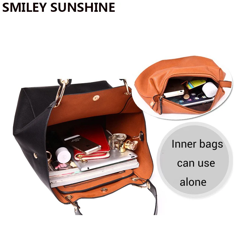 Brown Women Messenger Large Shoulder Bag Big Leather Bag Female Genuine Black Handbag Ladies Crossbody sac a main femme