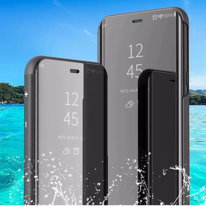 Роскошный зеркальный флип чехол кожаный для телефона LG V40 V30 V50 G8 Q60 k50|Сумки