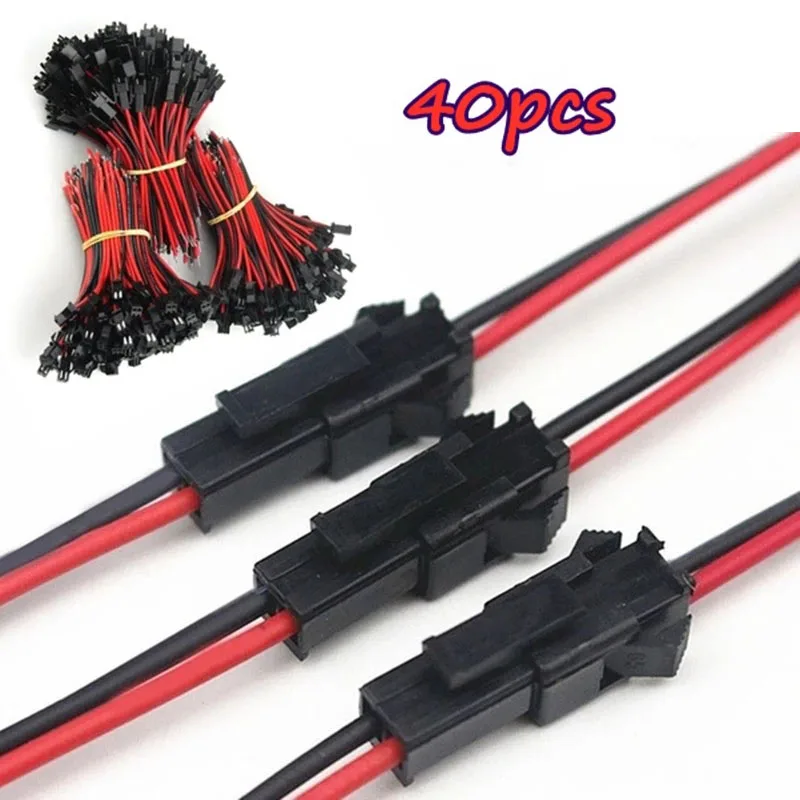40 unids/set conector de Cable conector macho a hembra Cable con Terminal para lámpara de techo de luz descendente LED conectores de Cable eléctrico rápido