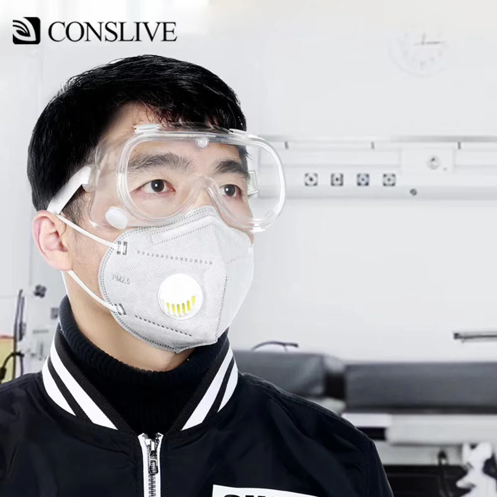 

5PC Anti Virus Eye Goggles Fully Enclosed Blocking Coronavirus Anti Fog Clear Medical Eyeglasses (Available for Glasses )