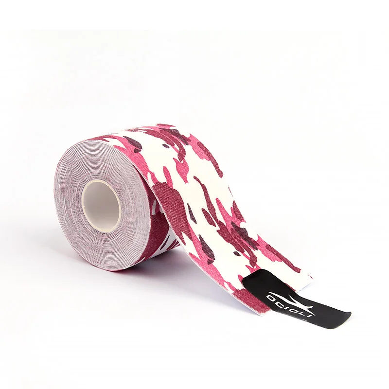Pink camouflage 20 рулонов 5 м X 5 см медицинская Kinematics лента эластичный хлопок спортивный пластырь для мышц Фитнес протектор водонепроницаемые наколенники кинезиотape волейбол - Цвет: Pink camouflage
