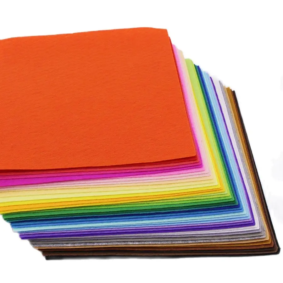 Polyester Fabric Hard Felt For DIY Crafts Toys Dolls Scrapbook 1MM Thickness Non-Woven 40 Pcs/Lot 20cmX20cm