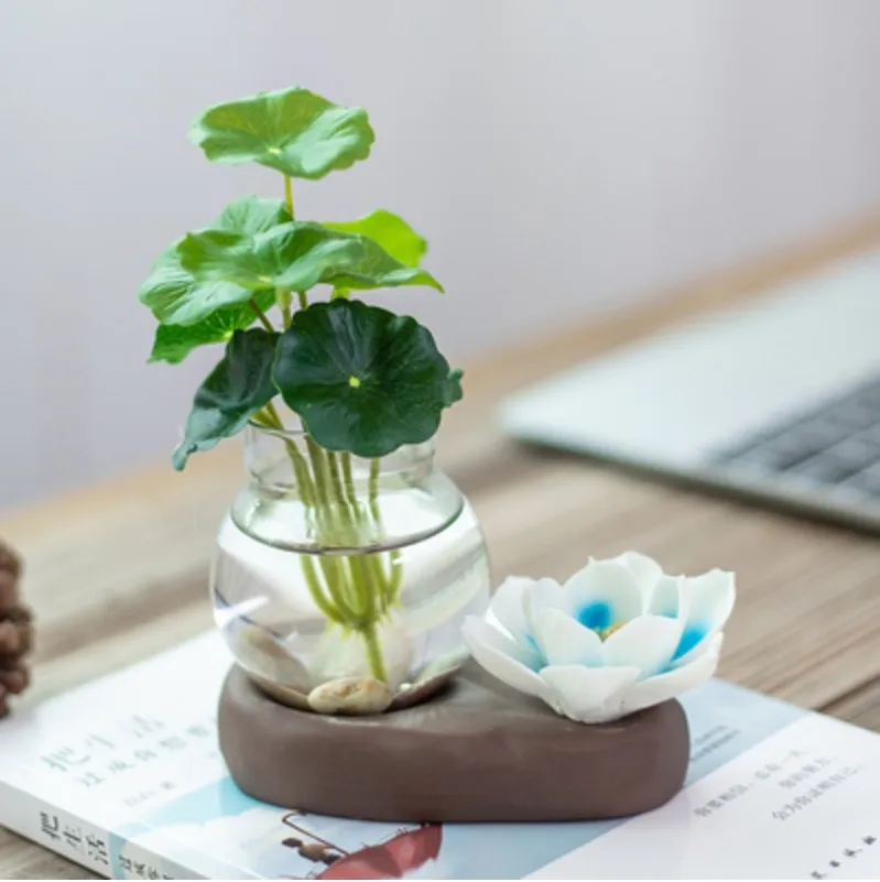 Creative Glass Vase Ceramic Flower Hydroponic Container Home Decoration Small Flower Home Decoration Tea Table